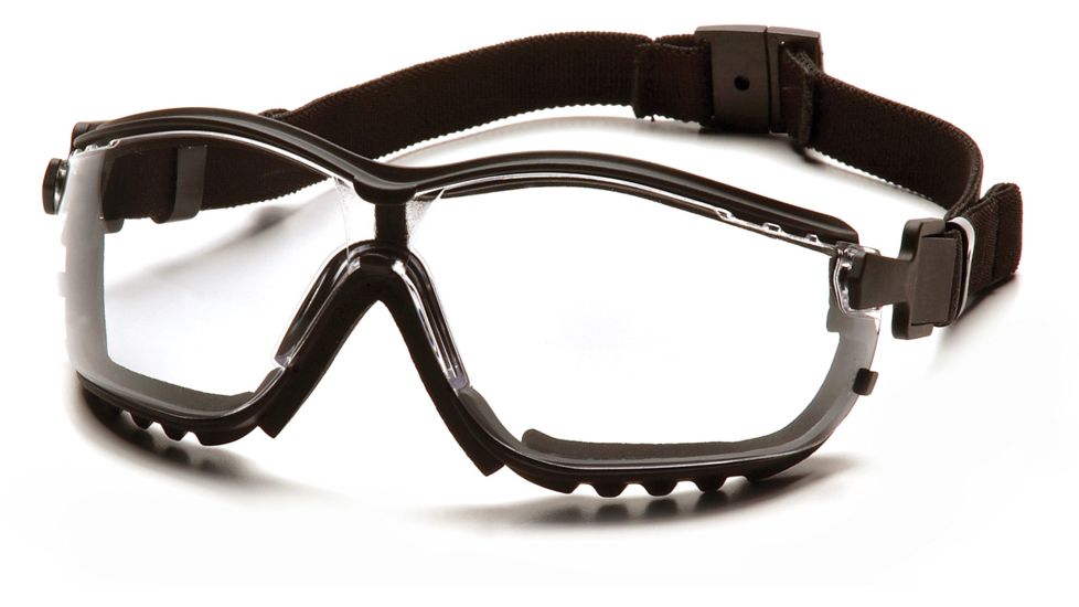 Pyramex V2G Safety Glasses w/Clear H2MAX Anti-Fog Lens, Black, GB1810STM