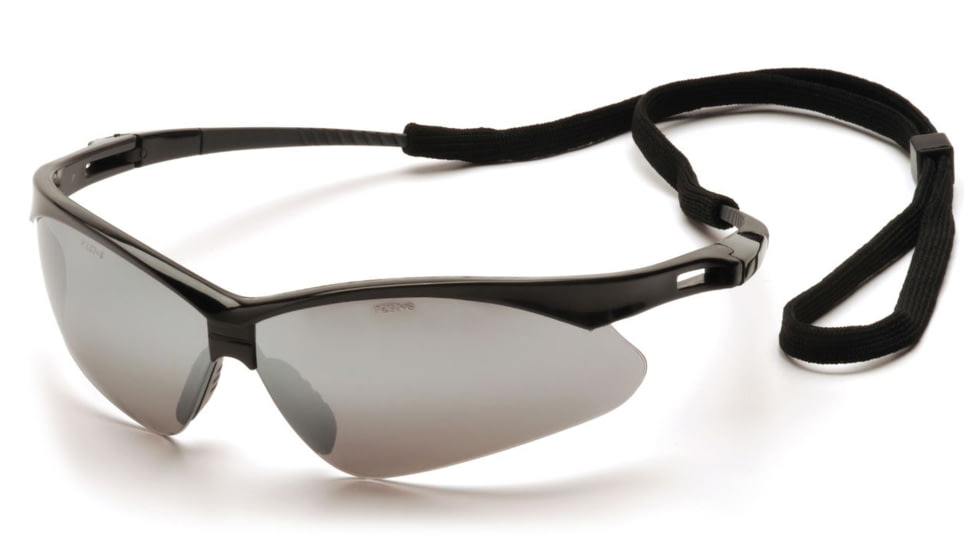 Pyramex Wildfire Safety Glasses, Silver Mirror Lenses with Cord SB6370SP