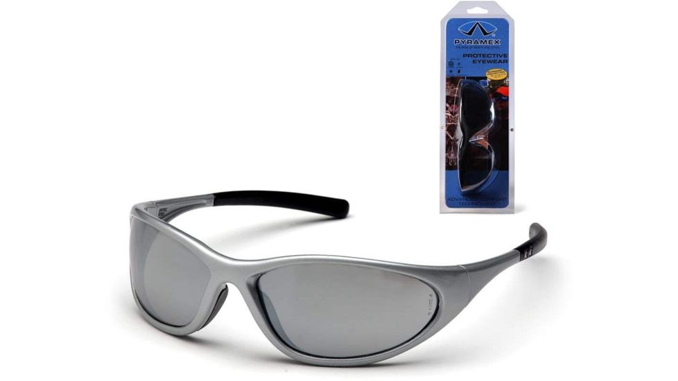 Pyramex Zone II Safety Glasses - Silver Mirror Lens, Silver Frame SS3370E3