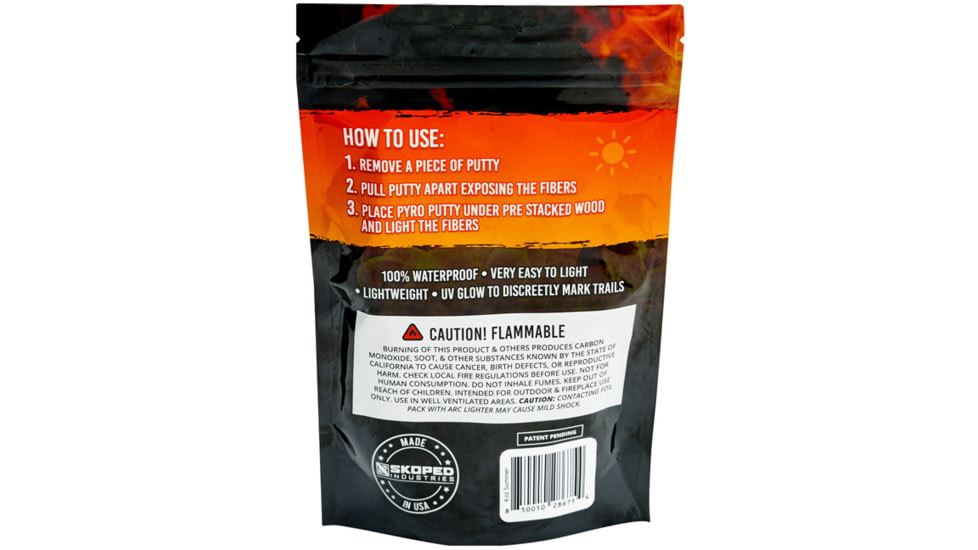 Pyro Putty Summer Blend Refillable Firestarter Bag, Orange, 4oz, PP4OZS