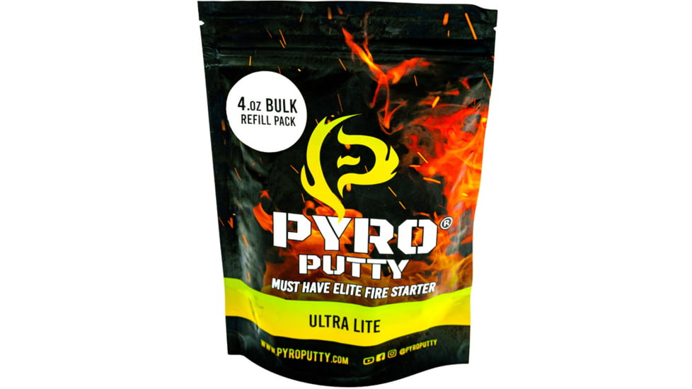 Pyro Putty Ultra Lite Blend Refillable Firestarter Bag, Yellow, 4oz, PP4OZUL