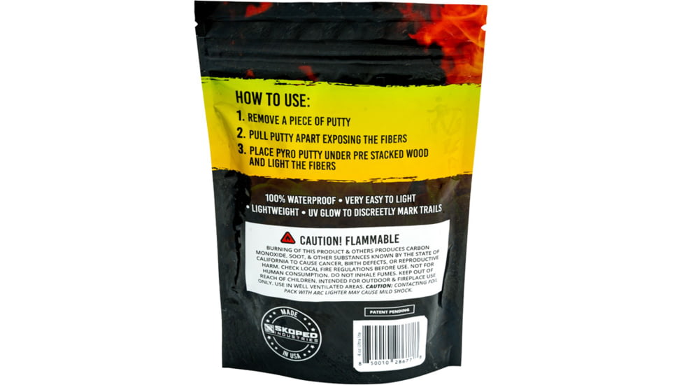 Pyro Putty Ultra Lite Blend Refillable Firestarter Bag, Yellow, 4oz, PP4OZUL