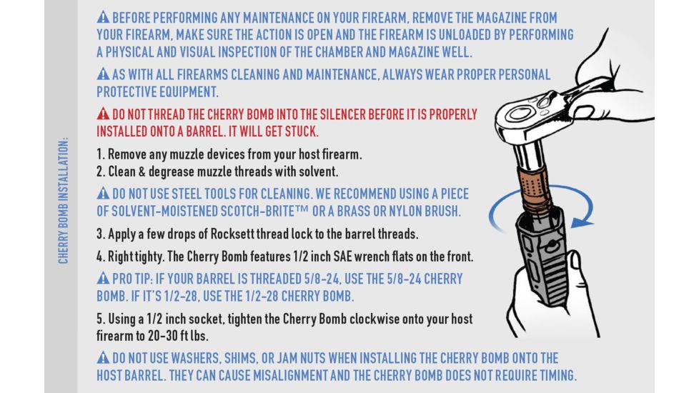 Q CB1/228 Cherry Bomb Muzzle Brake/Suppressor Adapter 1/2x28