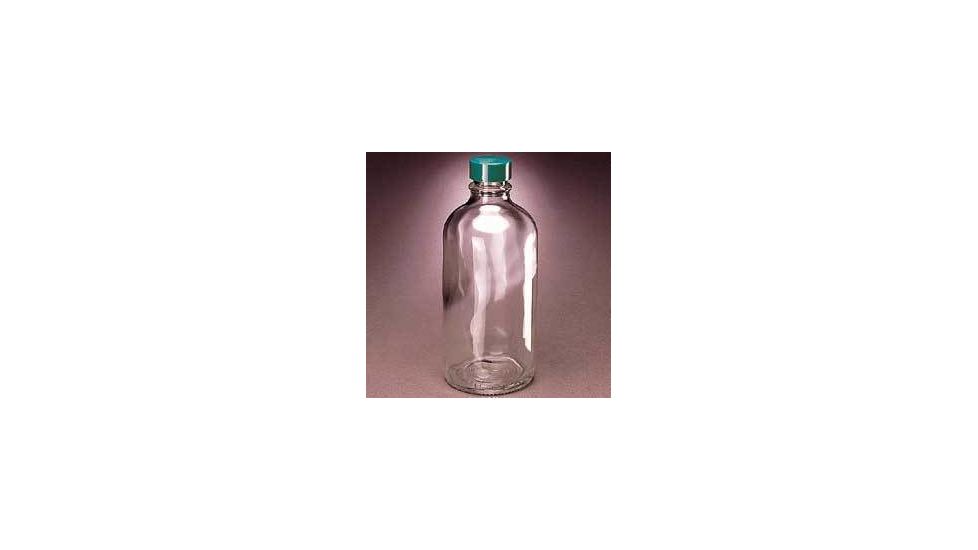 Qorpak Boston Round Bottles, Narrow Mouth, Qorpak 7710B With Polyseal-Lined Black Phenolic Cap