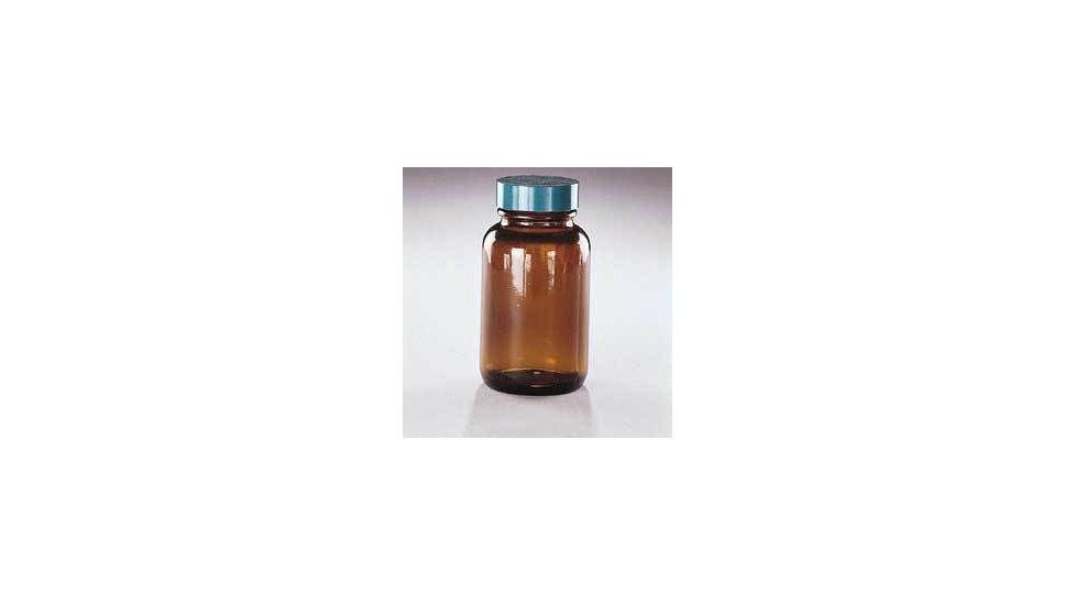 Qorpak Packers, Amber, Wide Mouth, Qorpak 7938 With Fluoropolymer Resin-Lined Green Thermoset Cap