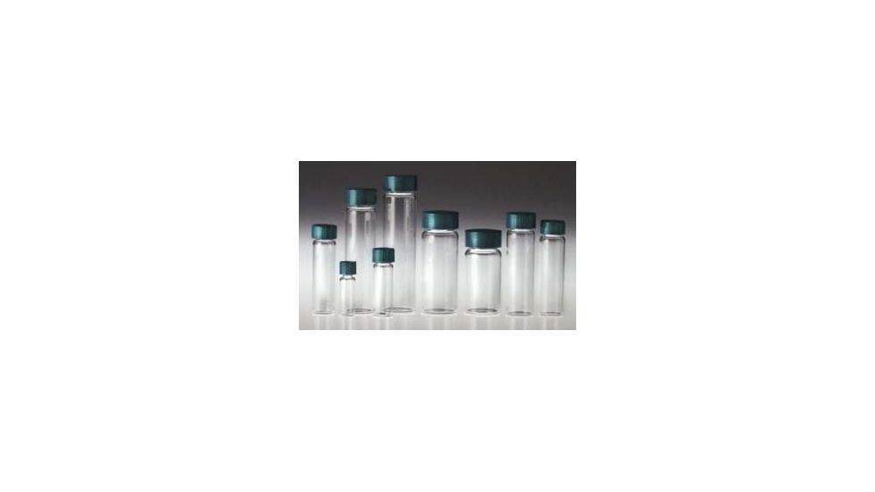 Qorpak Sample Vials, Clear and Amber Borosilicate Glass, Screw-Thread, Qorpak 2502T With Fluoropolymer Resin-Lined Caps