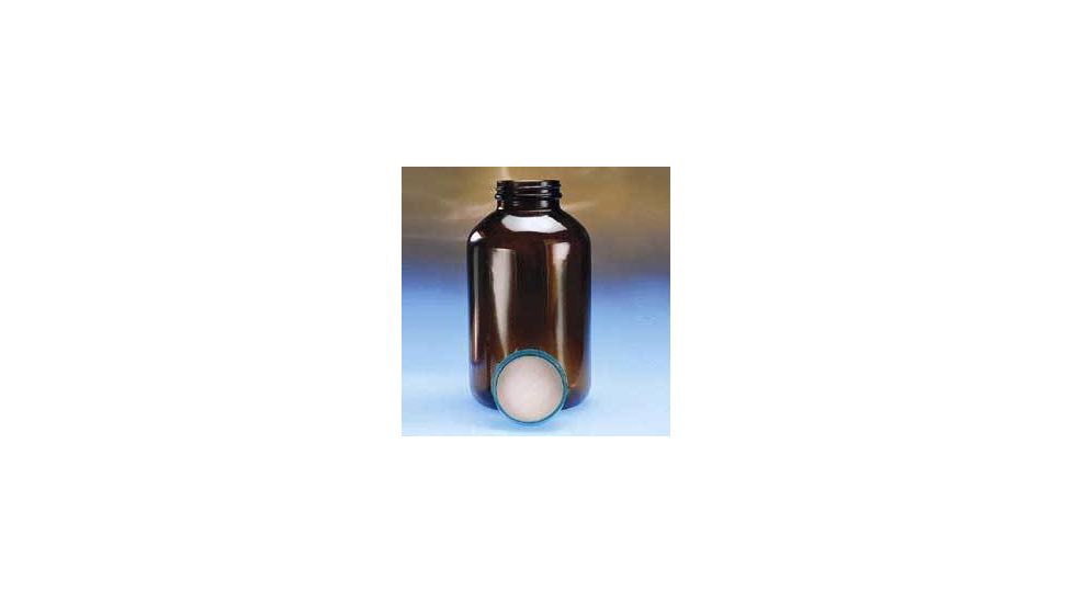 Qorpak Wide-Mouth Bottles, Amber Glass, V I, with Caps, Qorpak 2P08QPVV With Pulp/Vinyl-Lined Black Phenolic Caps