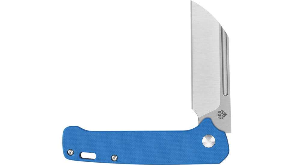 QSP Knife Penguin Folding Knife, 4in Closed, 3in Satin 14C28N Sandvik SS Blade, Blue G10 Handle, QS130SJC