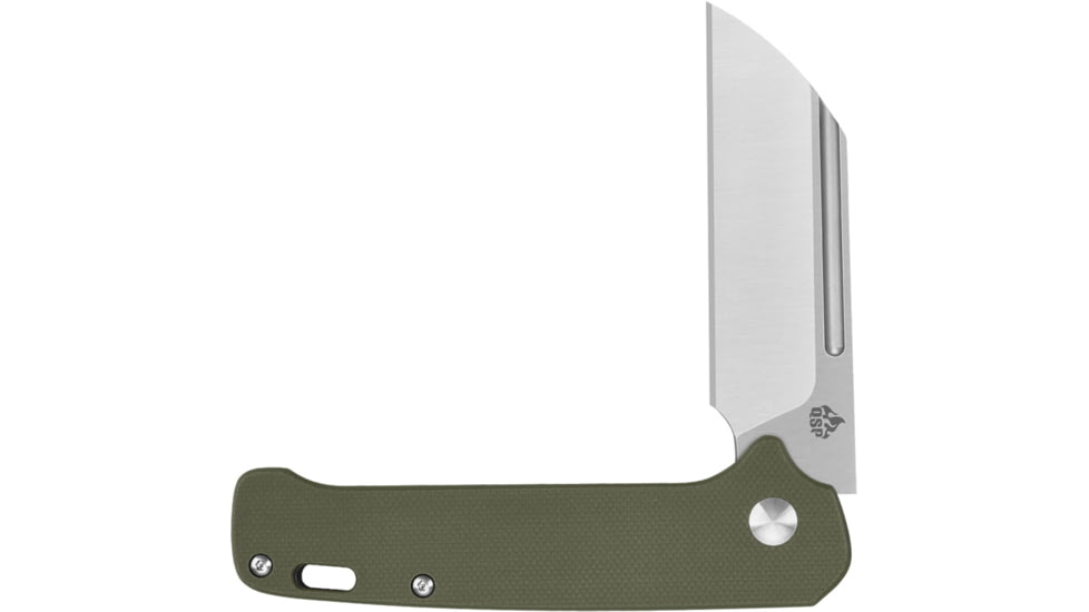 QSP Knife Penguin Folding Knife, 4in Closed, 3in Satin 14C28N Sandvik SS Blade, Green G10 Handle, QS130SJD