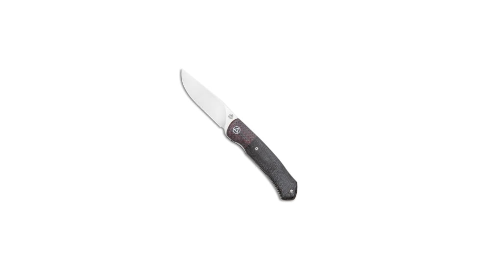 Qsp QSP Gannet Liner Lock Knife Red CF / Black Micarta 3.3" Satin QS137-A, Black, 154CM, adult, BHQ-119434
