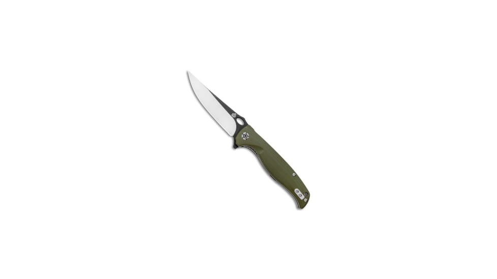 Qsp QSP Gavial Liner Lock Knife OD Green G-10 4" Two-Tone, Green, D2, adult, BHQ-123807