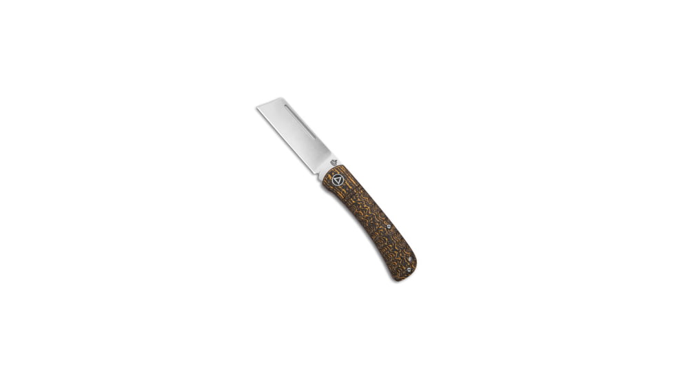 Qsp QSP Hedgehog Slip Joint Knife Golden Carbon Fiber 3" Satin QS142-C, Gold/Black, Sandvik 14C28N, adult, BHQ-177338