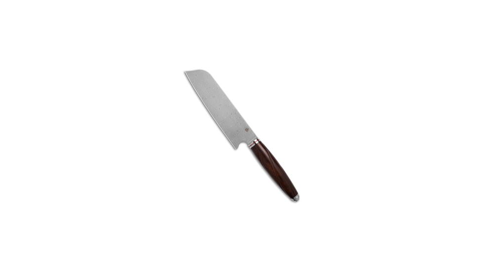 Qsp QSP Mulan Series 7" Santoku Kitchen Knives Desert Iron Wood Damascus, Brown, Damascus, adult, BHQ-189736