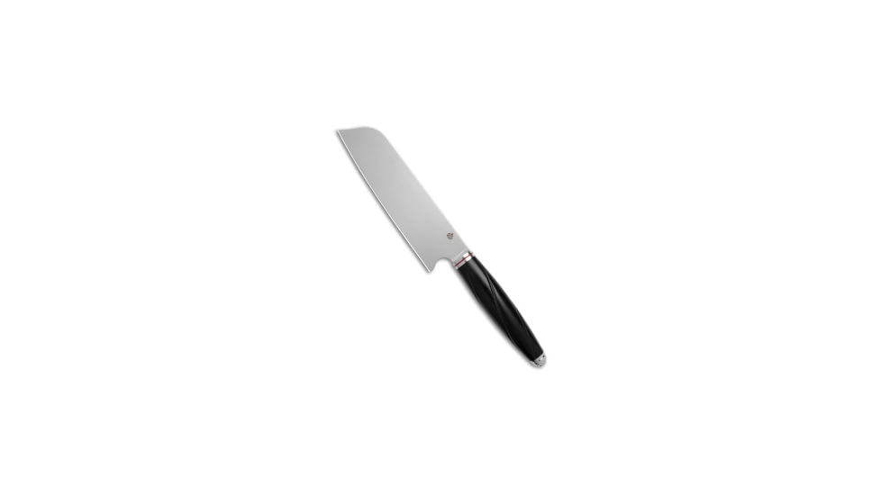 Qsp QSP Mulan Series 7" Santoku Kitchen Knives Ebony Wood, Black, Sandvik 14C28N, adult, BHQ-189735