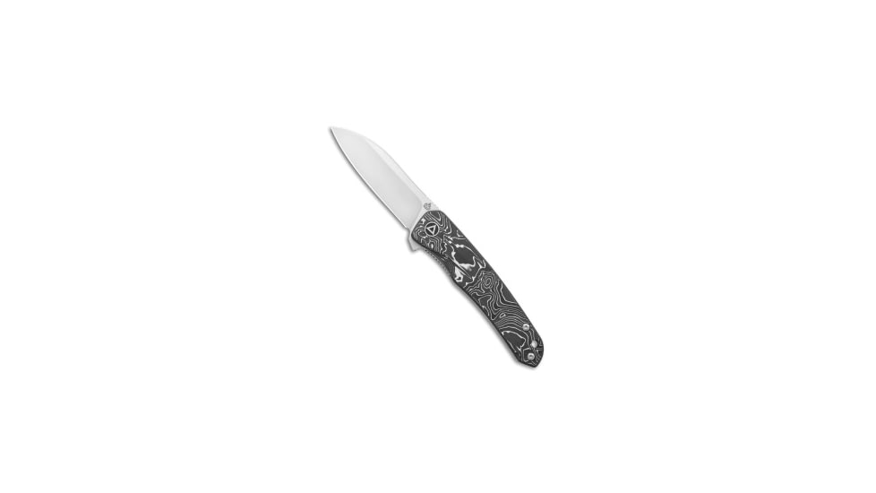 Qsp QSP Otter Flipper Liner Lock Knife Aluminum Foil Carbon Fiber 2.7" Satin S35VN, Black/Gray, CPM S35VN, adult, BHQ-143512