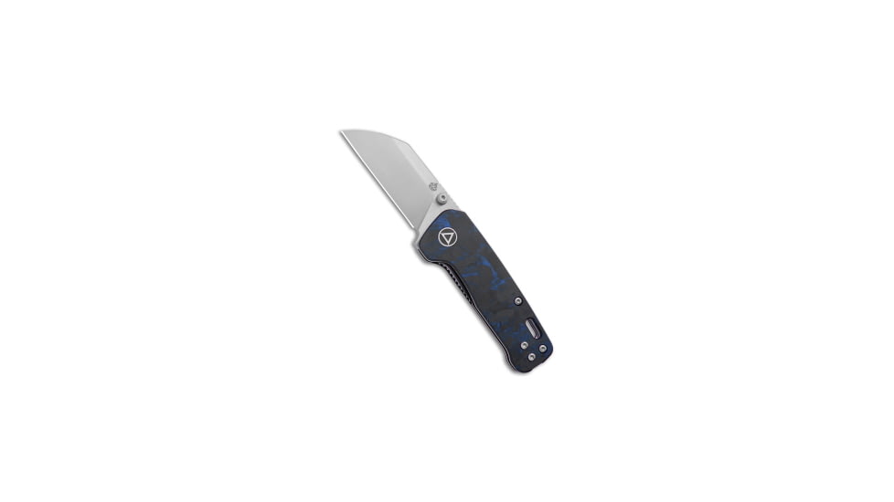 Qsp QSP Penguin Mini Liner Lock Knife Shredded Carbon Fiber Blue 2.25" Satin, Black/Blue, Sandvik 14C28N, adult, BHQ-175637