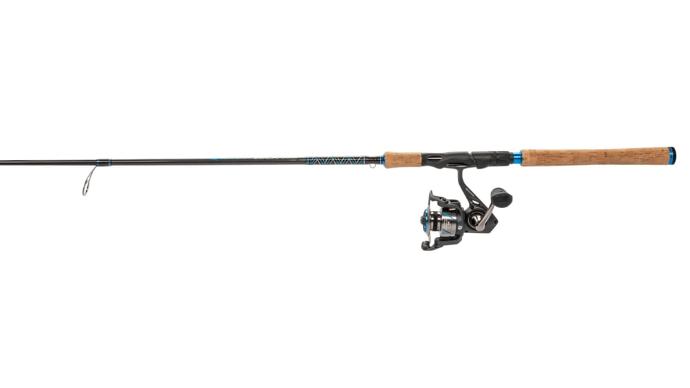 Quantum Benchmark Spinning Reel and Rod Combo, 7ft, 1-PC, Light, Fast Rod, Graphite Composite Blank, SZ 2500 Reel, 5+1 Bearings, 6.2-1 Ratio, Silver/Blue, BK2500701L612.P2