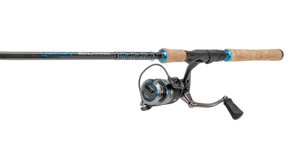 Quantum Benchmark Spinning Reel and Rod Combo, 7ft, 1-PC, Light, Fast Rod, Graphite Composite Blank, SZ 2500 Reel, 5+1 Bearings, 6.2-1 Ratio, Silver/Blue, BK2500701L612.P2