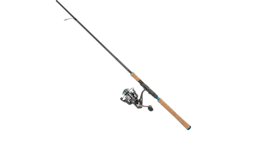 Quantum Benchmark Spinning Reel and Rod Combo, 7ft, 1-PC, Medium-Light, Fast Rod, Graphite Composite Blank, SZ 3000 Reel, 5+1 Bearings, 6.2-1 Ratio, Silver/Blue, BK3000701ML815.P2