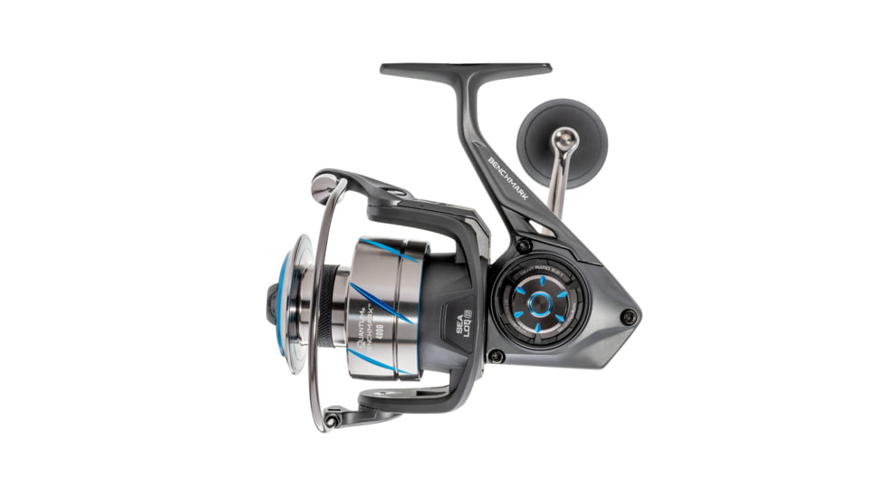 Quantum Benchmark Spinning Reel and Rod Combo, 7ft, 1-PC, Medium, Fast Rod, Graphite Composite Blank, SZ 4000 Reel, 5+1 Bearings, 6.2-1 Ratio, Silver/Blue, BK4000701M1017.P2