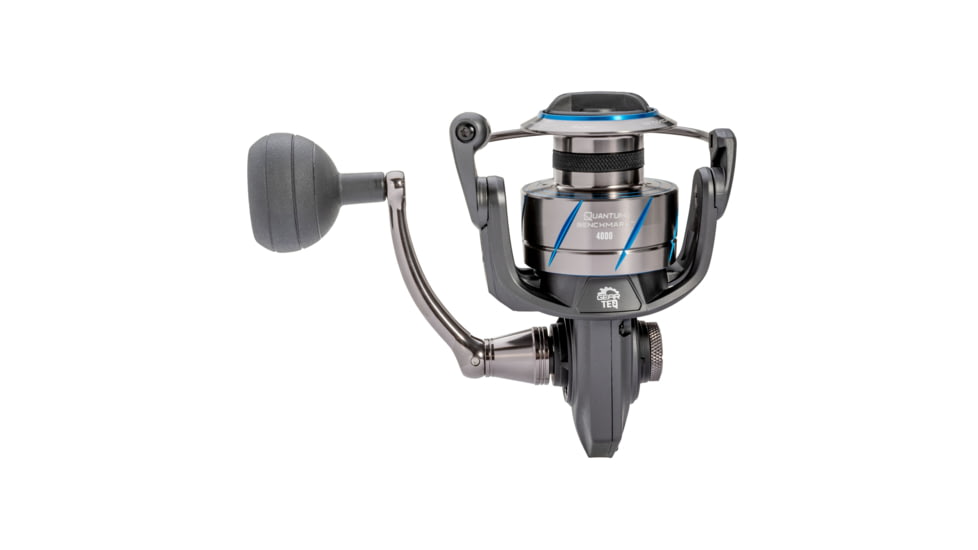 Quantum Benchmark Spinning Reel and Rod Combo, 7ft, 1-PC, Medium, Fast Rod, Graphite Composite Blank, SZ 4000 Reel, 5+1 Bearings, 6.2-1 Ratio, Silver/Blue, BK4000701M1017.P2