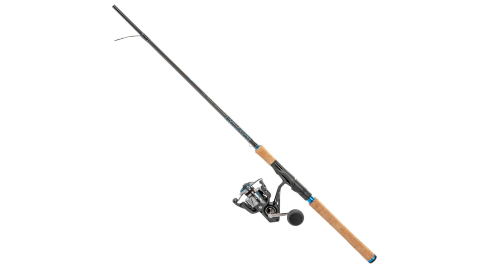 Quantum Benchmark Spinning Reel and Rod Combo, 7ft, 1-PC, Medium, Fast Rod, Graphite Composite Blank, SZ 4000 Reel, 5+1 Bearings, 6.2-1 Ratio, Silver/Blue, BK4000701M1017.P2