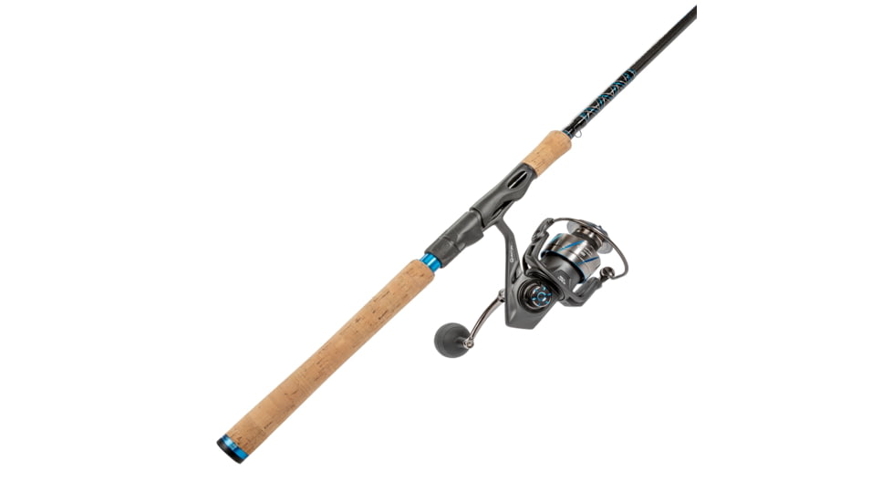 Quantum Benchmark Spinning Reel and Rod Combo, 7ft, 1-PC, Medium, Fast Rod, Graphite Composite Blank, SZ 4000 Reel, 5+1 Bearings, 6.2-1 Ratio, Silver/Blue, BK4000701M1017.P2