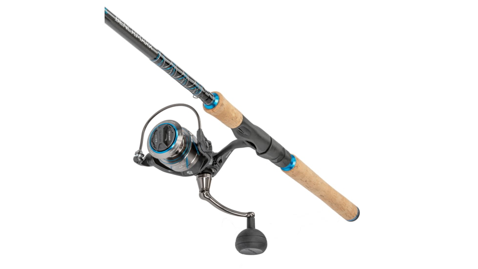Quantum Benchmark Spinning Reel and Rod Combo, 7ft, 1-PC, Medium, Fast Rod, Graphite Composite Blank, SZ 4000 Reel, 5+1 Bearings, 6.2-1 Ratio, Silver/Blue, BK4000701M1017.P2