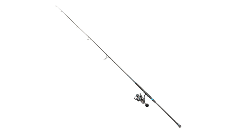 Quantum Benchmark Spinning Reel and Rod Combo, 9ft, 2-PC, Med-Heavy, Moderate-Fast Rod, Graphite Composite Blank, SZ 6000 Reel, 5+1 Bearings, 5.6-1 Ratio, Silver/Blue, BK6000902MH1530.P2
