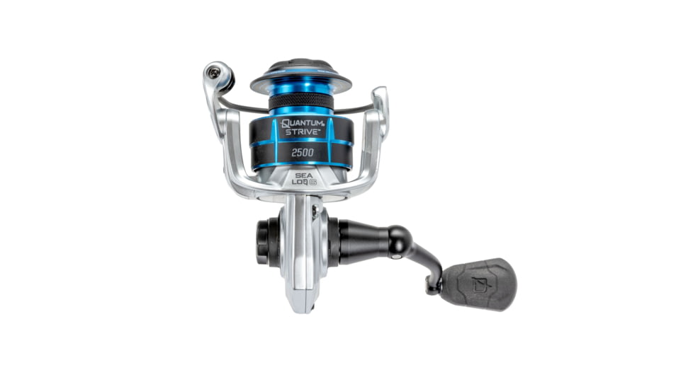 Quantum Strive Spinning Reel and Rod Combo, 7ft, 1-PC, Light, Fast Rod, Graphite Composite Blank, SZ 2500 Reel, 4+1 Bearings, 6.2-1 Ratio, Silver/Blue, SV2500701L612.P2