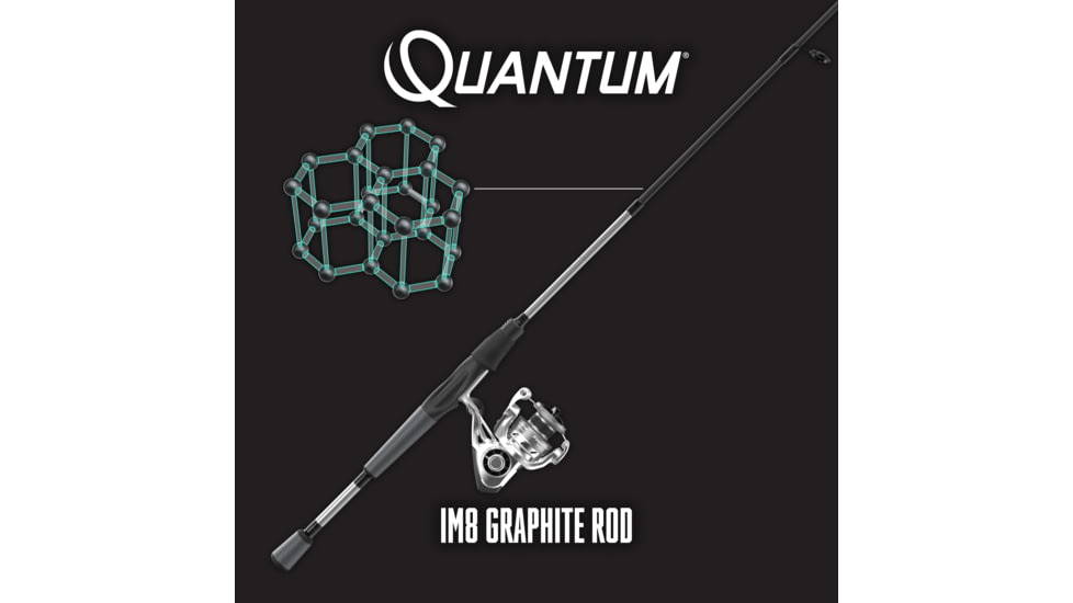 Quantum Throttle Spinning Reel and Rod Combo, 7ft 1-PC IM8 Graphite Rod w/ ComfortGrip Rod Handle, Dura-Lok Anti-Reverse Clutch Reel w/ MaxCast II Spool and Braid Band, TH30701MHC.NS3