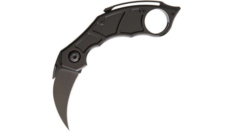 Quartermaster Murtaugh Karambit Hawkbill Linerlock Pocket Knife, 2.5in Cpm S35Vn SS Hawkbill Blade, Titanium Handle, Finger Ring, Thumb Stud, Pocket Clip, Limo Tint Finish Blade And Handle, QSE14LT