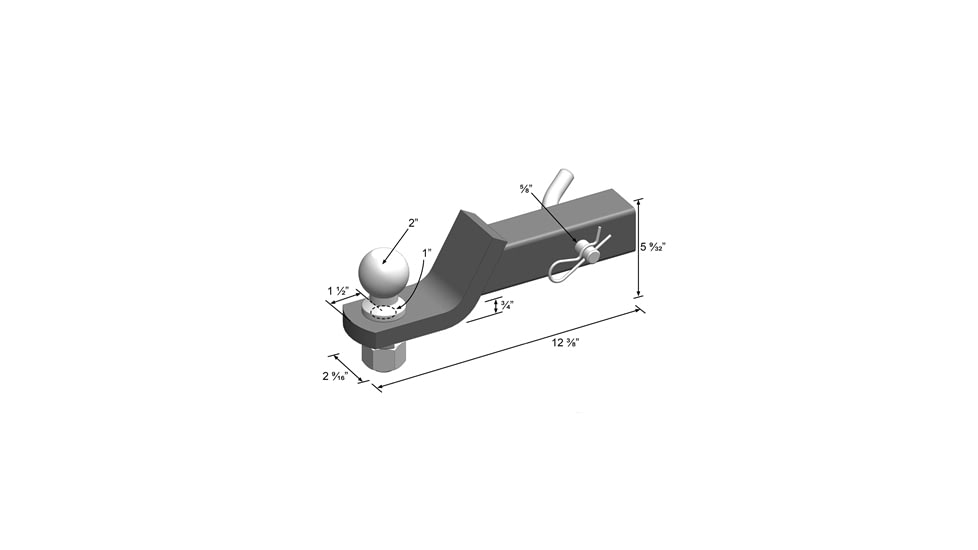 Quick Products Class III 2 Drop Ball Mount Loaded w/ 2 Ball 5000 Lbs., Includes Hitch Pin And Carrying Case, QP-HS2809