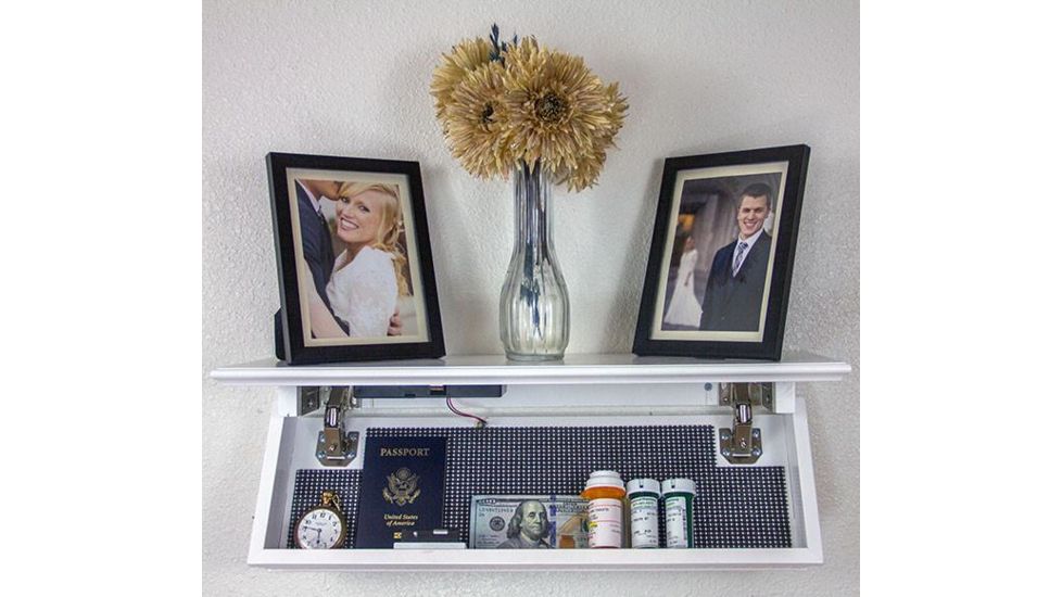 EDEMO QuickSafes Quick Shelf Safe, w/RFID Locking System, White, QS24W, EDEMO3