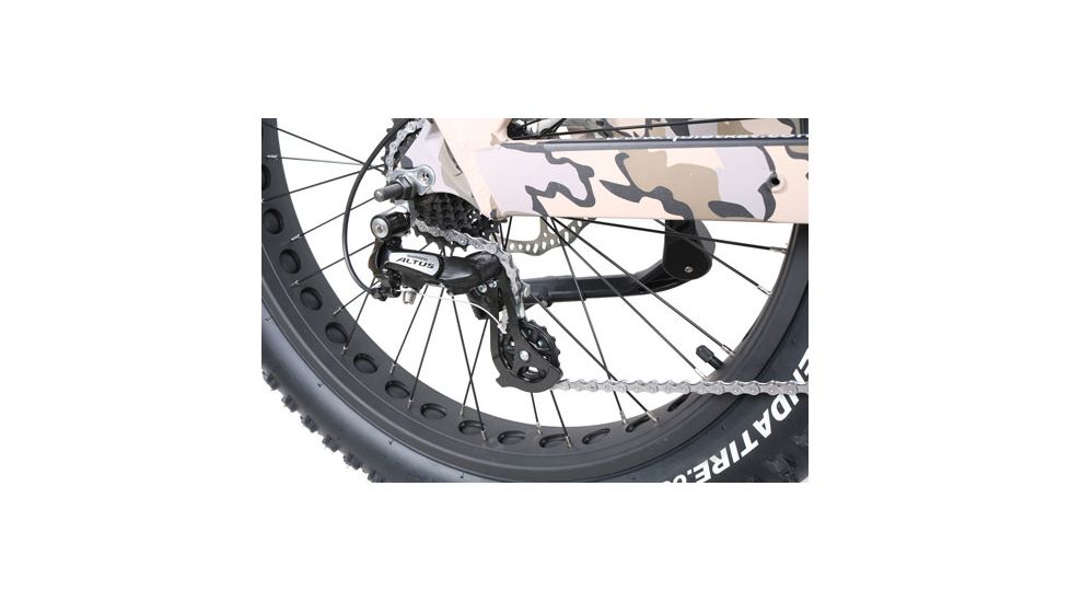 QuietKat Ambush 750W Rugged Fat Tire Electric Mountain Bike, Camo, Large 19in Frame, 19 Q M 0750 C C H M CAM