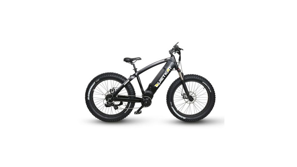 QuietKat Ambush 750W Rugged Fat Tire Electric Mountain Bike, Charcoal, Large 19in Frame, 19 Q M 0750 C C H M CHR