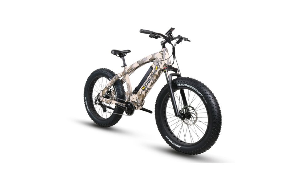 QuietKat Apex 1000W Electric Bike, w/ Mid-Drive Motor, Chain Drive, 9 Speed, Air Suspension Fork, Hydraulic Disc Brakes, Camo, One Size Fits Most, 18QKM1000CCAH-CAM