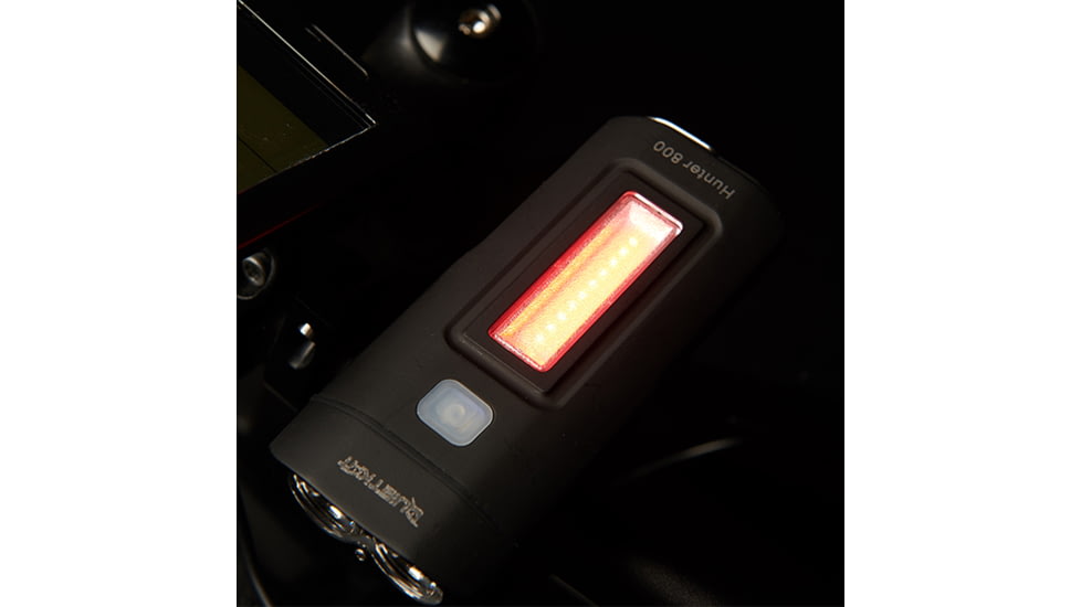 QuietKat Hunter 800 Bike Light, 300 Lumens Red and 500 Lumens White, Black, 18QKRWBL-800