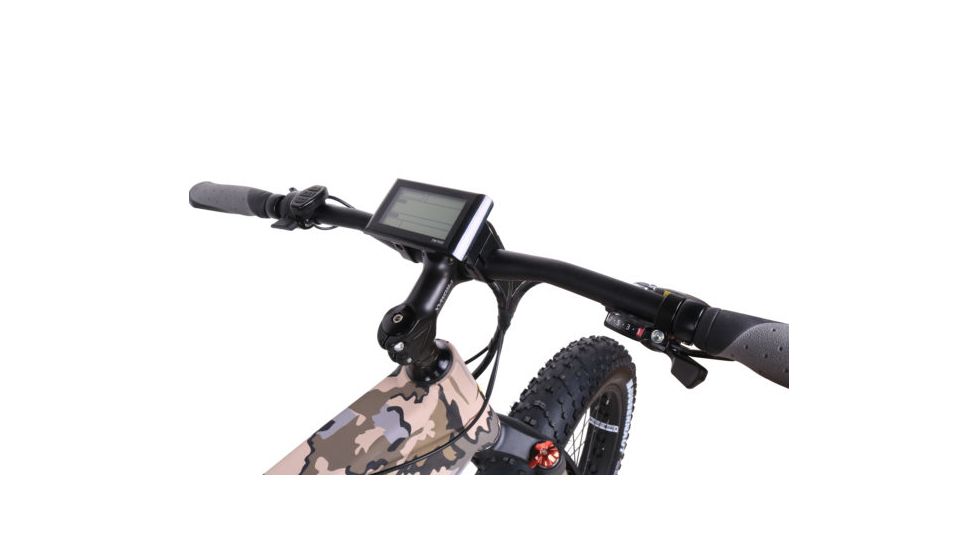 QuietKat Ranger 750W Electric Bike, w/ Rear Hub Motor, Chain Drive, 7 Speed, Suspension Fork, Mechanical Disc Brakes, Camo, One Size Fits Most, 18QKH750CCS-C
