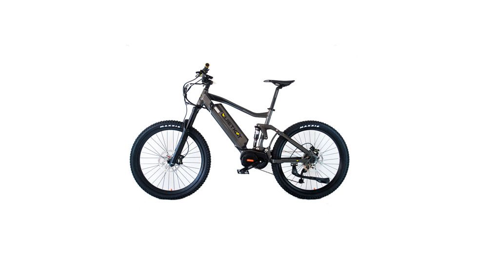 QuietKat Ridgerunner 1000W Full Suspension Electric Mountain Bike, Charcoal, Large 19in Frame, 19 R M 1000 C C A H CHR 19