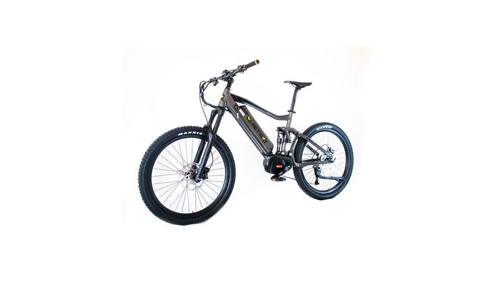QuietKat Ridgerunner 1000W Full Suspension Electric Mountain Bike, Charcoal, Large 19in Frame, 19 R M 1000 C C A H CHR 19