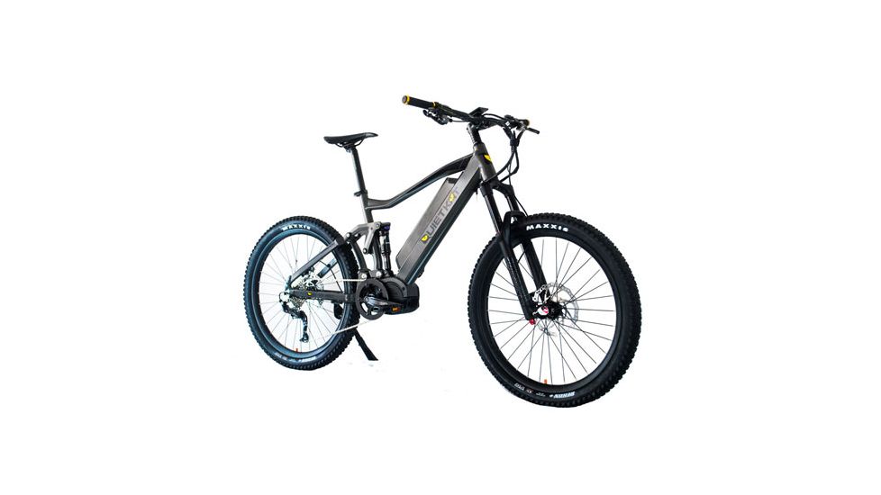 QuietKat Ridgerunner 1000W Full Suspension Electric Mountain Bike, Charcoal, Large 19in Frame, 19 R M 1000 C C A H CHR 19