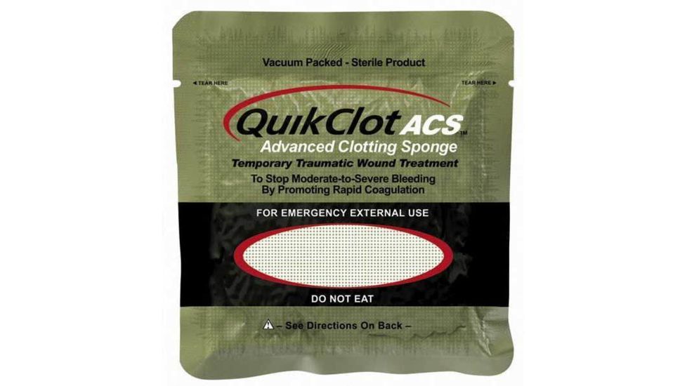 QuikClot ACS+ TraumaPak Advanced Clotting Sponge First Aid Kit Hemostatic Agent Z-Medica (1x100g sponge/bandage/gauze)