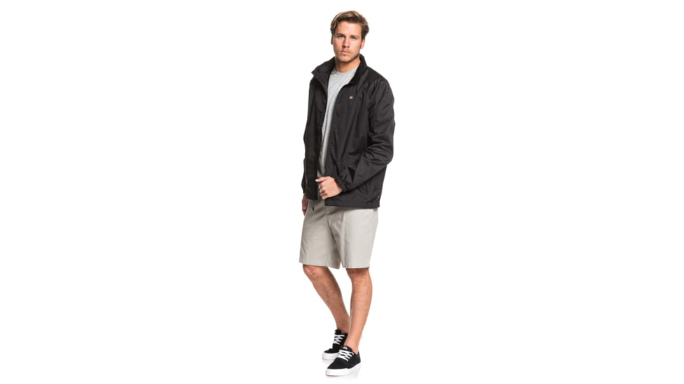 Quiksilver Waterman Shell Shock Water-Repellent Windbreaker Jacket - Mens, Black, Small, EQMJK03023-KVJ0-S