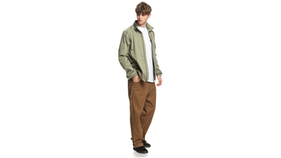 Quiksilver Waterman Shell Shock Water-Repellent Windbreaker Jacket - Mens, Deep Lichen Green, Large, EQMJK03023-TPC0-L