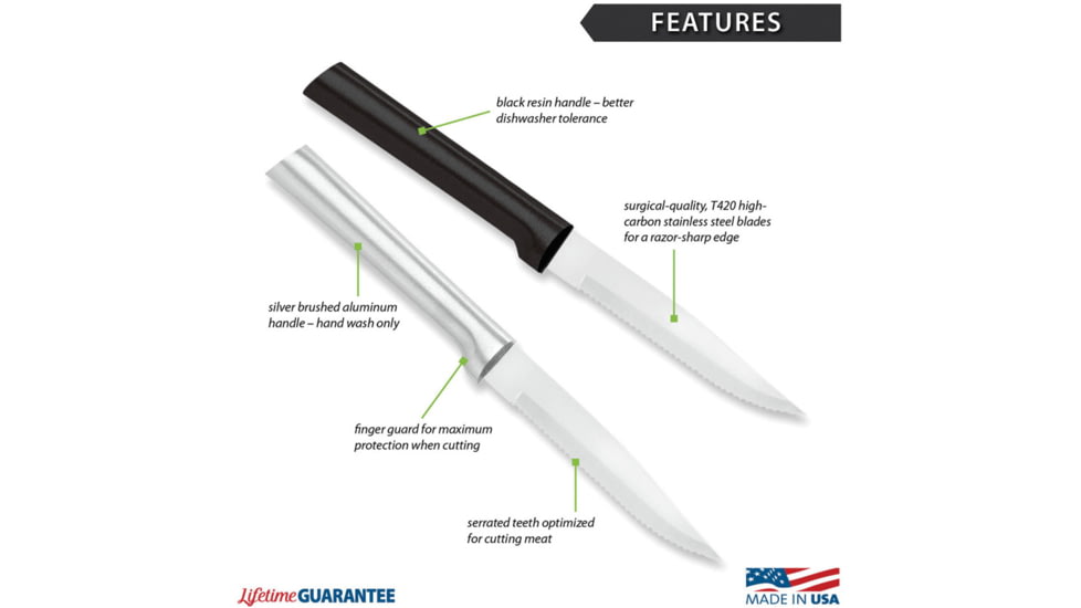 Rada Cutlery Serrated Steak Knife Blk Bag, RDCW205