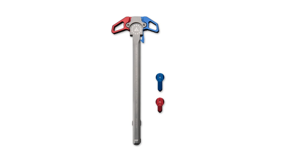 Radian Weapons 4th of July 2020 Combo Set, Raptor Charging Handle, AR-15/ M16, Ambidextrous + Talon Safety Selector, Long &amp; Short, Anodized, Red/White/Blue, S0005