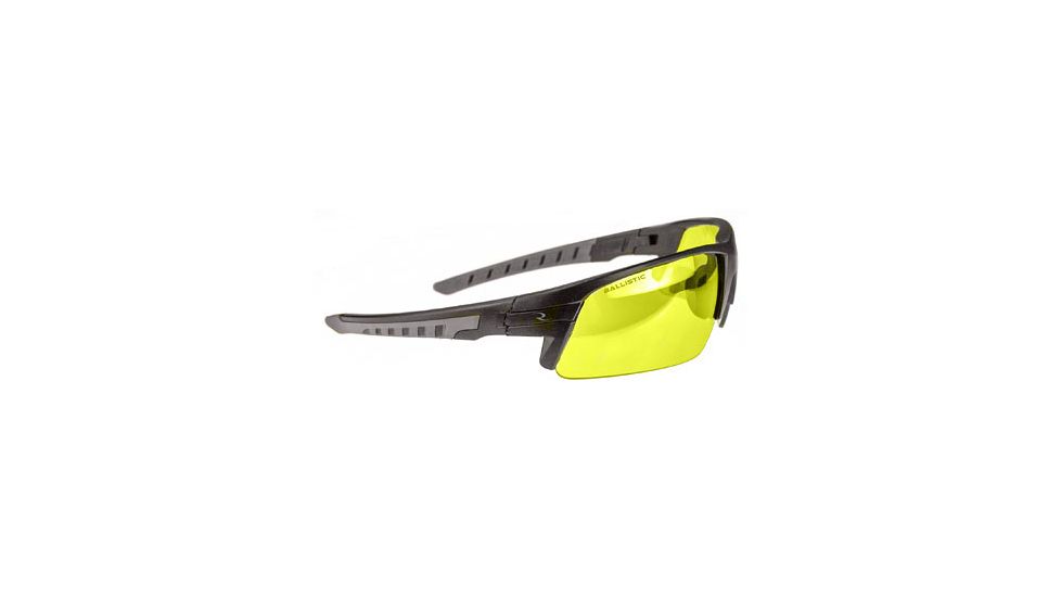 Radians Ballistic Rated Enhanced Clarity Lens Blast FX Glasses w/ Dual Molded Temple Arms, Black Gray/Amber, RADBL0140CS