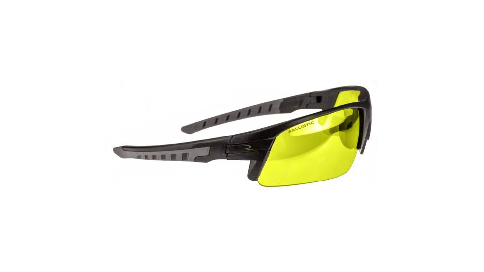 Radians Ballistic Rated Enhanced Clarity Lens Blast FX Glasses w/ Dual Molded Temple Arms, Black Gray/Amber, RADBL0140CS
