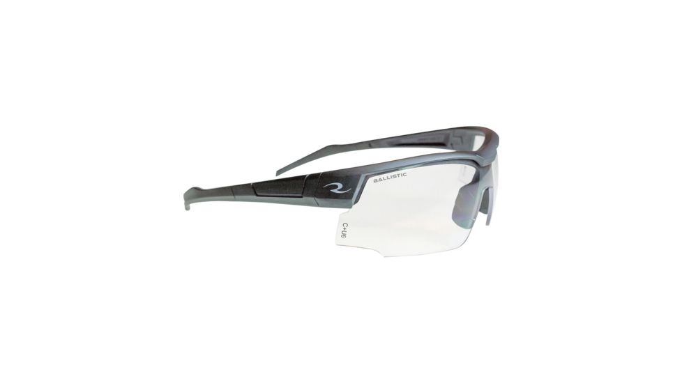 Radians Ballistic Rated Skybow Glasses w/ Flexible Temple Tips and Rubberized Nosepiece, Grey/Clear, RADSB0110CS